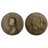 FRANCE, Jeanne d'Arc, 1936, a bronze medal by O. Yencesse, bust left, rev. robed females off...