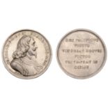 Charles I, Memorial, 1649, a silver medal by N. Roettiers [struck c. 1690], bust right in pl...