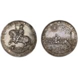 Charles I, Return to London, 1633, a cast silver medal by N. Briot, king on horseback left,...