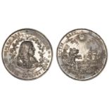 Charles II, Landing at Dover, 1660, a silver medal by J. Roettiers, bust right with long hai...