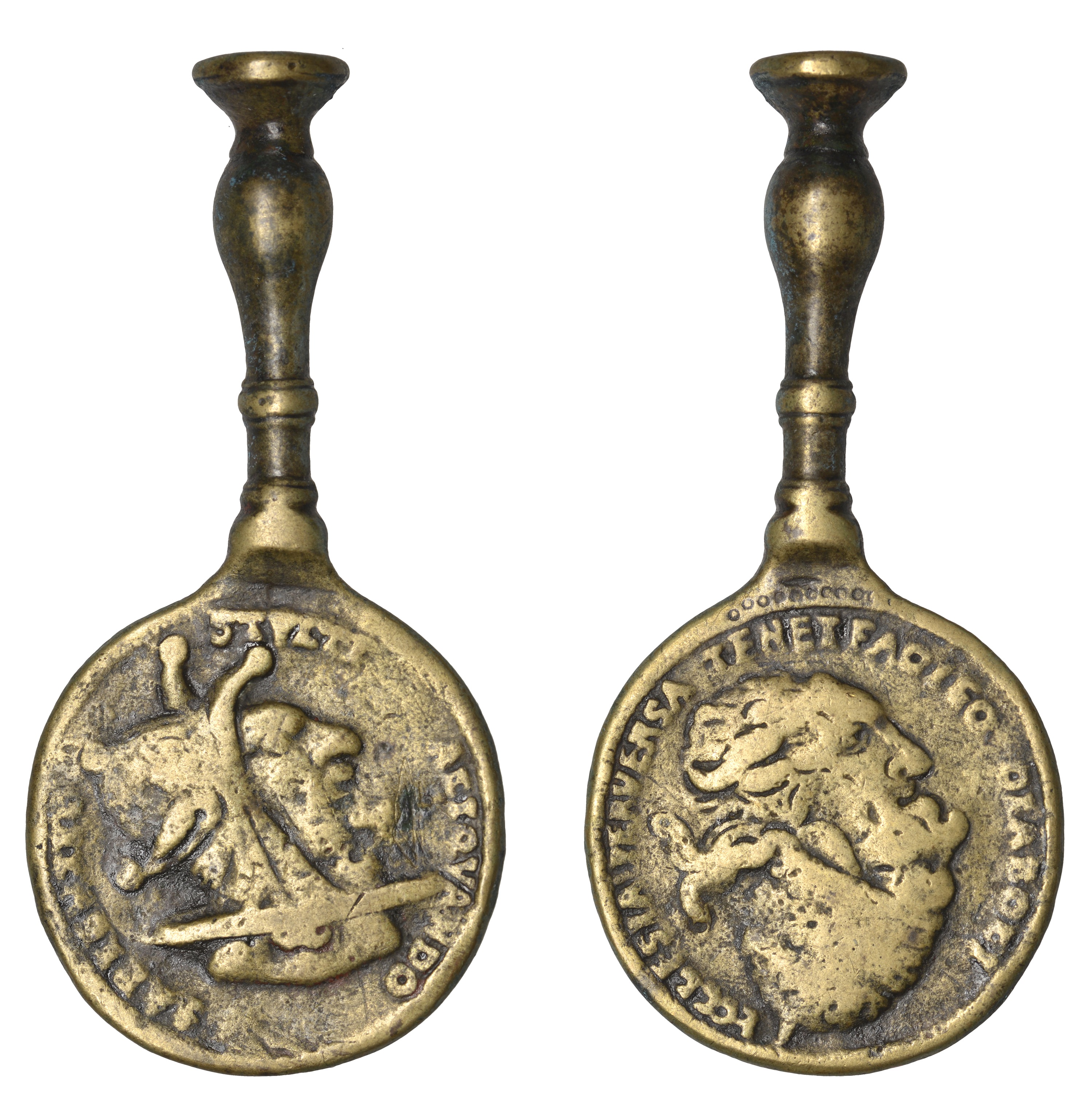 Anti-Papal, a cast brass medal, undated [17th cent.], similar to last, 34mm. Fine, modified...