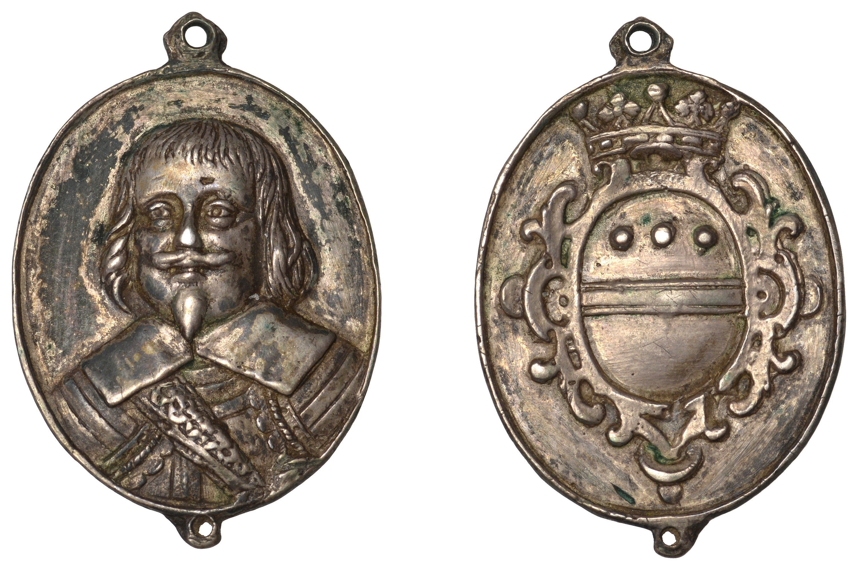 Robert Devereux, 3rd Earl of Essex, 1642, a cast and chased silver military reward, unsigned...