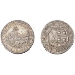 William Juxon, Bishop of London, 1637, a silver medal by N. Briot, conjoined arms of the See...