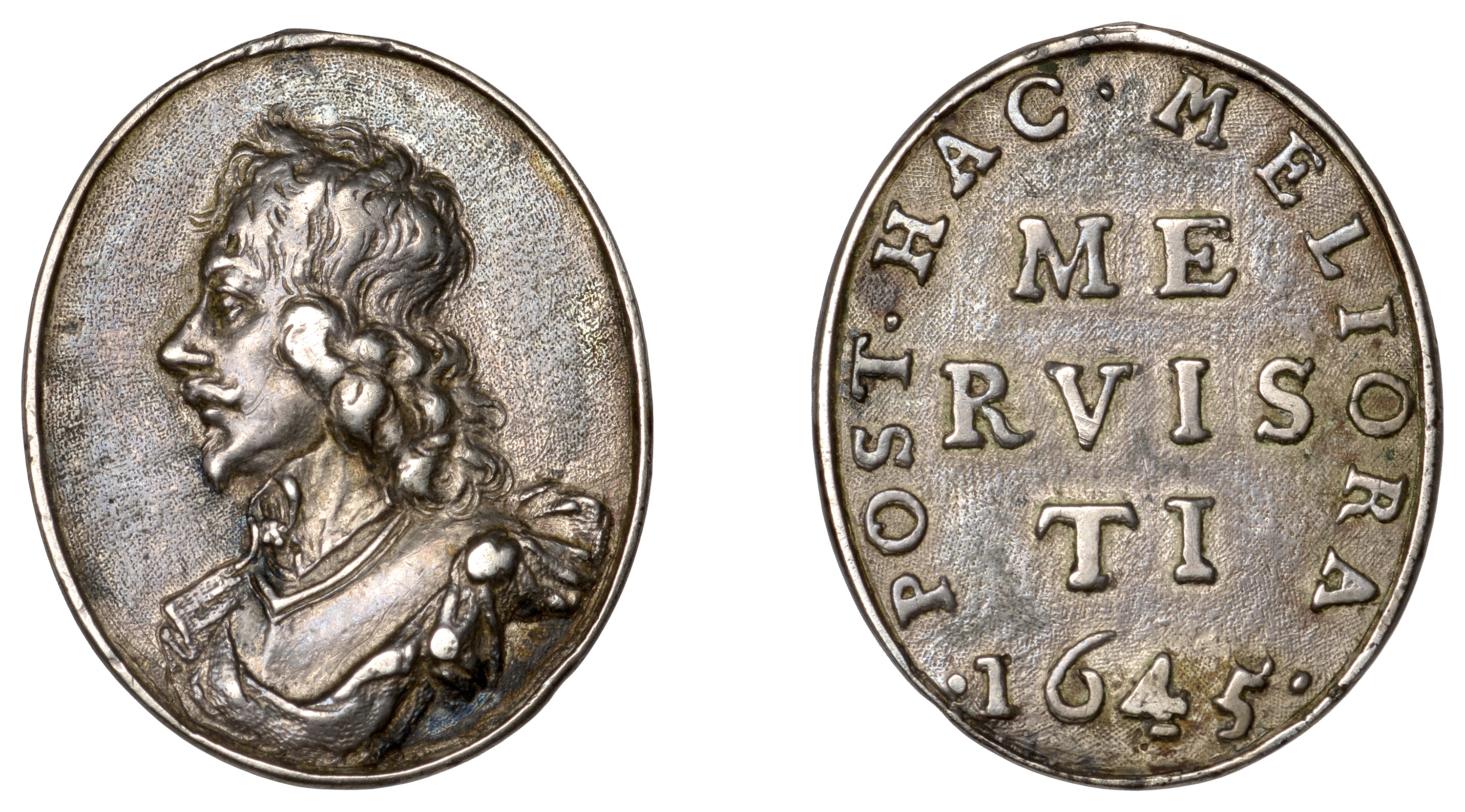 Sir Thomas Fairfax, 1645, a contemporary cast and chased silver military reward, unsigned, s...