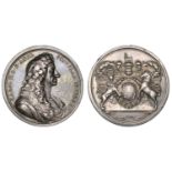 Laudatory Medal, c. 1683, in silver, by J. Roettiers, armoured bust of Charles II right, wit...
