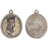 Charles II, Restoration, 1660 (?), a cast and chased uniface bronze-gilt Royalist badge, uns...