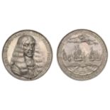 Charles II, Embarkation at Scheveningen, 1660, a hollow cast silver medal by P. van Abeele,...