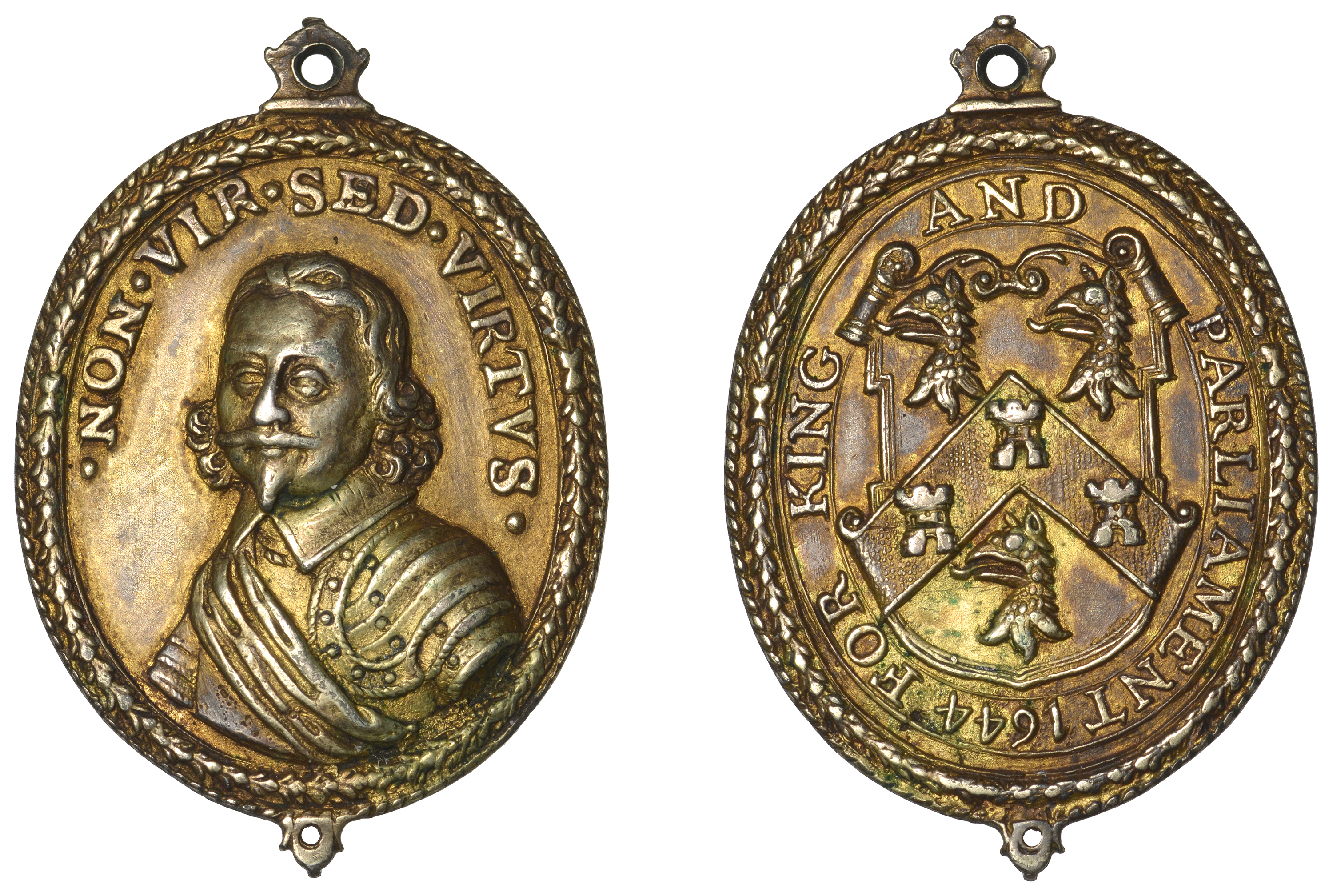 Sir Richard Brown(e), 1st Baronet of London, 1644, a cast and chased silver-gilt military re...