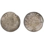 Baptism of Prince James, 1633, a silver medal by N. Briot, Princes's arms in ornately garnis...