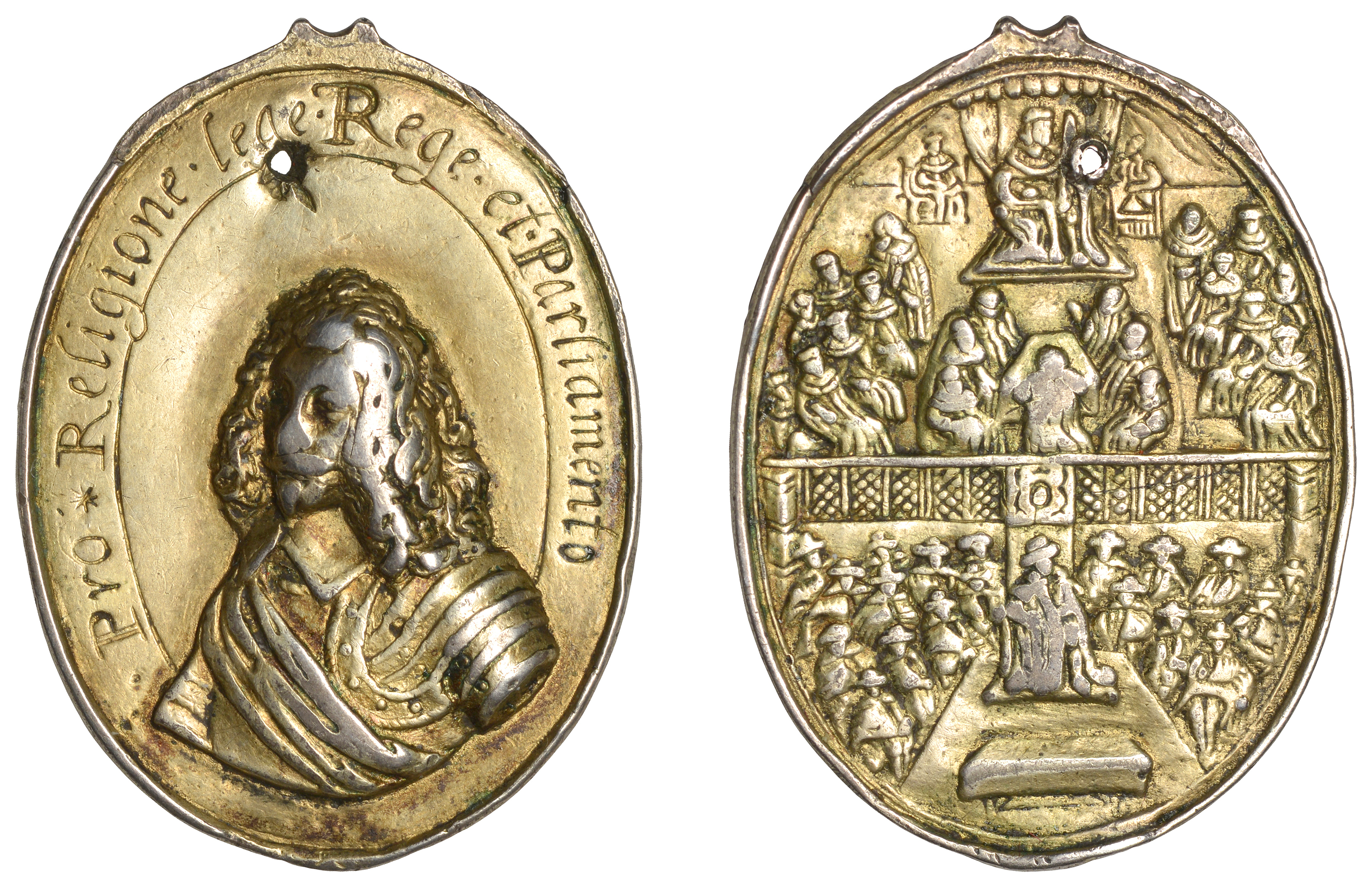Edward Montagu, 2nd Earl of Manchester, 1643, a cast and chased silver-gilt military reward,...