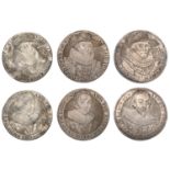 James I and Prince Charles, c. 1620, cast silver counters (3), in the style of S. de Passe,...