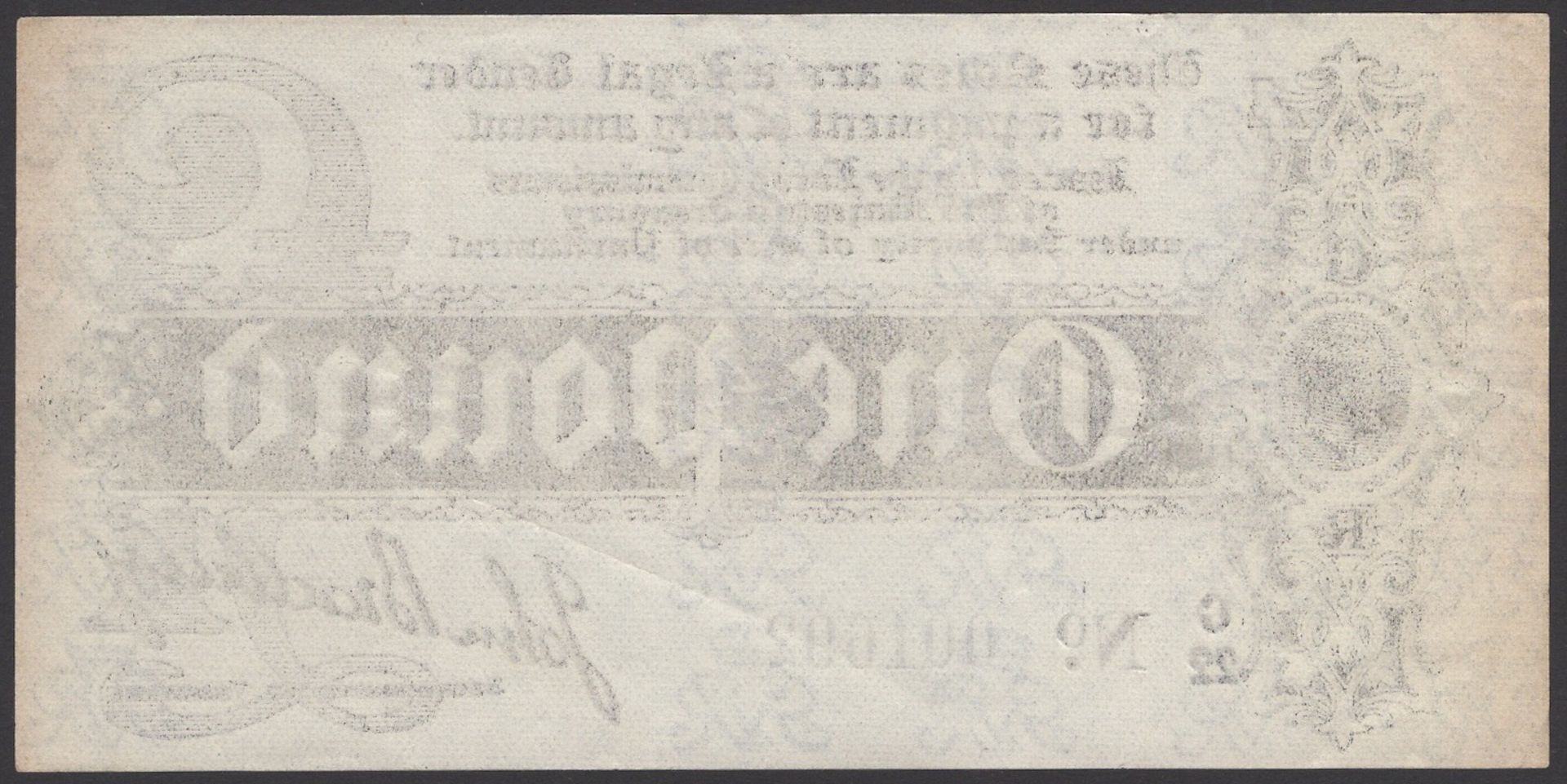 Treasury Series, John Bradbury, Â£1, 7 August 1914, serial number C/22 001692, lovely fresh p... - Image 2 of 2