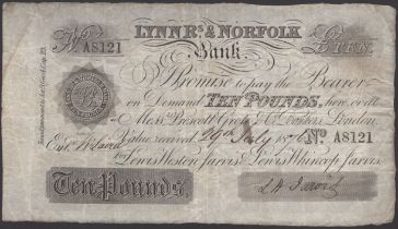 Lynn Regis & Norfolk Bank, for Lewis Weston Jarvis & Lewis Whincop Jarvis, Â£5, 29 July 1876,...