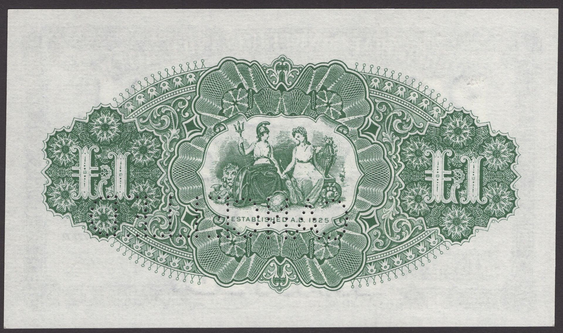 Provincial Bank of Ireland Ltd, proof Â£1, 1 April 1946, prefix N/I, no serial number, perfor... - Bild 2 aus 2
