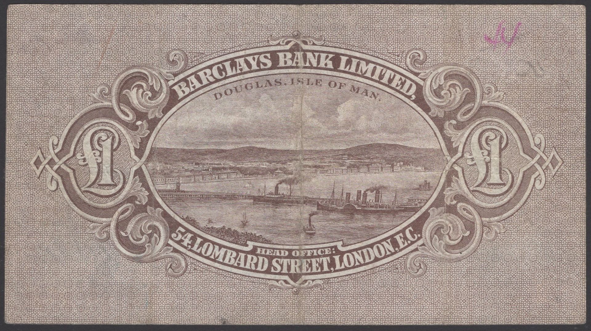 Barclays Bank Limited, Â£1, -6 June 1953, serial number 34393, Hall and Butterworth signature... - Image 2 of 2