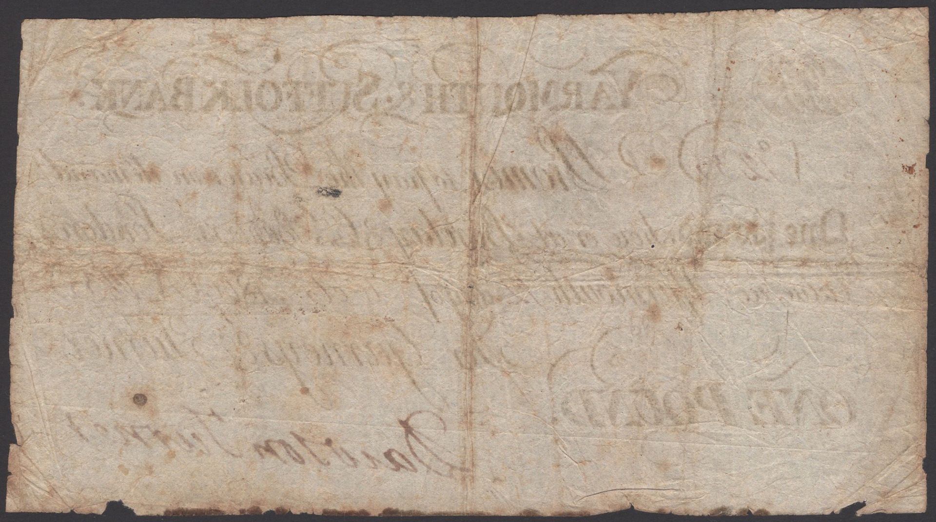 Yarmouth & Suffolk Bank, for Gurneys & Turner, Â£1, 12 October 1809, serial number 1235, Daws... - Image 2 of 2