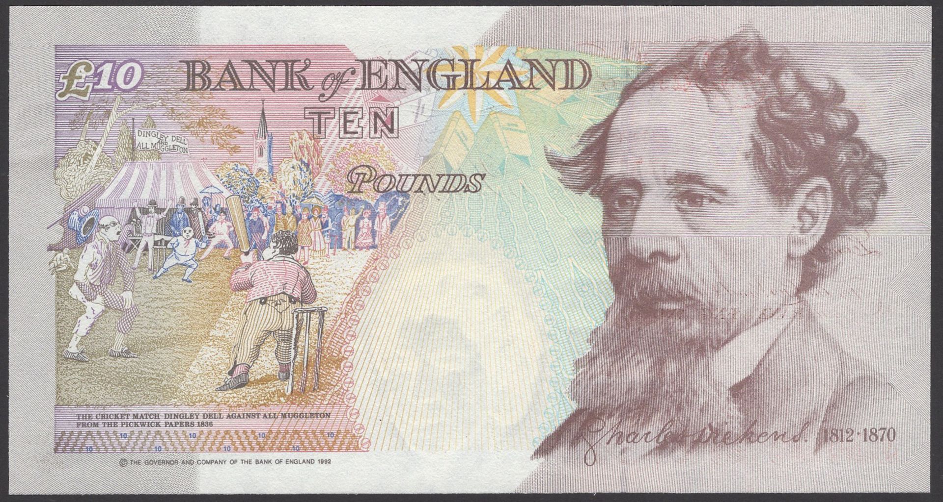 Bank of England, Graham E. A. Kentfield, Â£10, 29 April 1992, serial number A01 000068, uncir... - Image 2 of 2