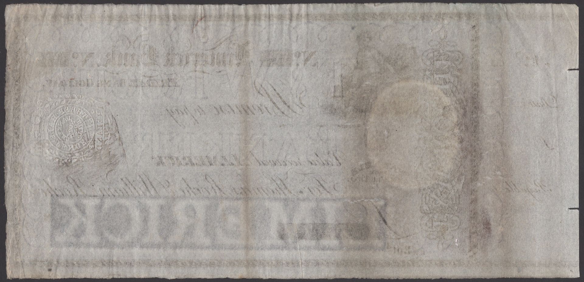 Limerick Bank, for Thomas Roche & William Roche, unissued and undenominated note, 18- (1801-... - Image 2 of 2