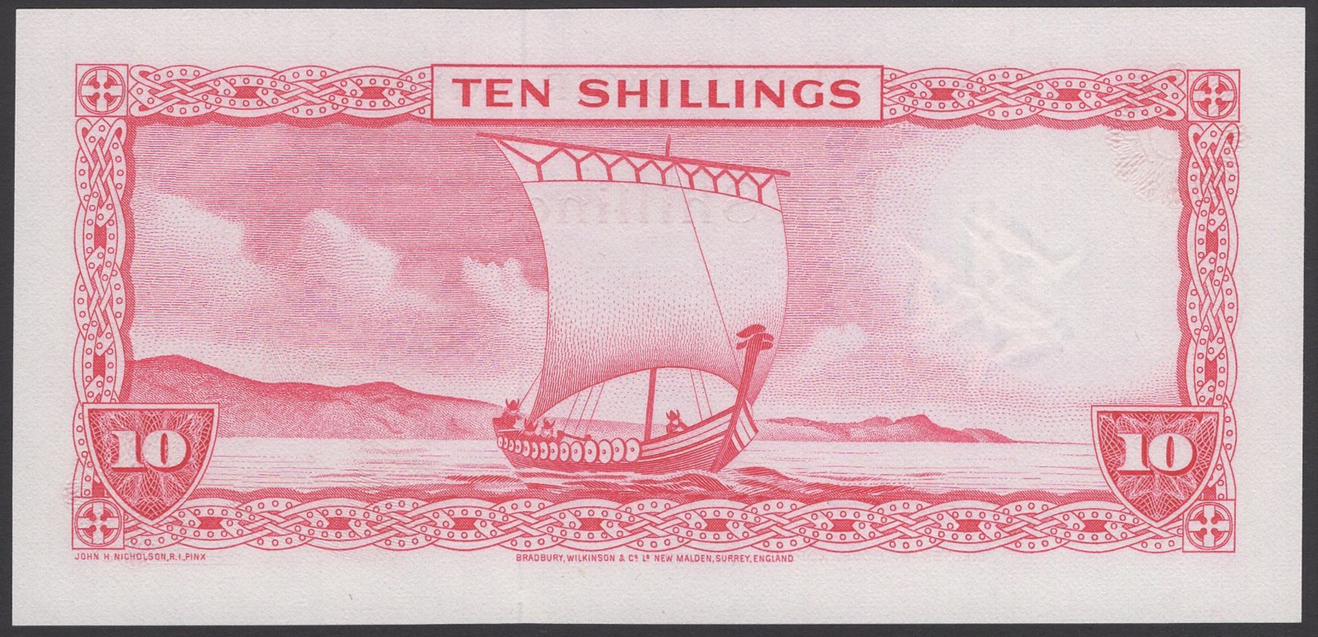 Isle of Man Government, P.H.G. Stallard, 10 Shillings, ND (1969), serial number A500330, a l... - Image 2 of 2