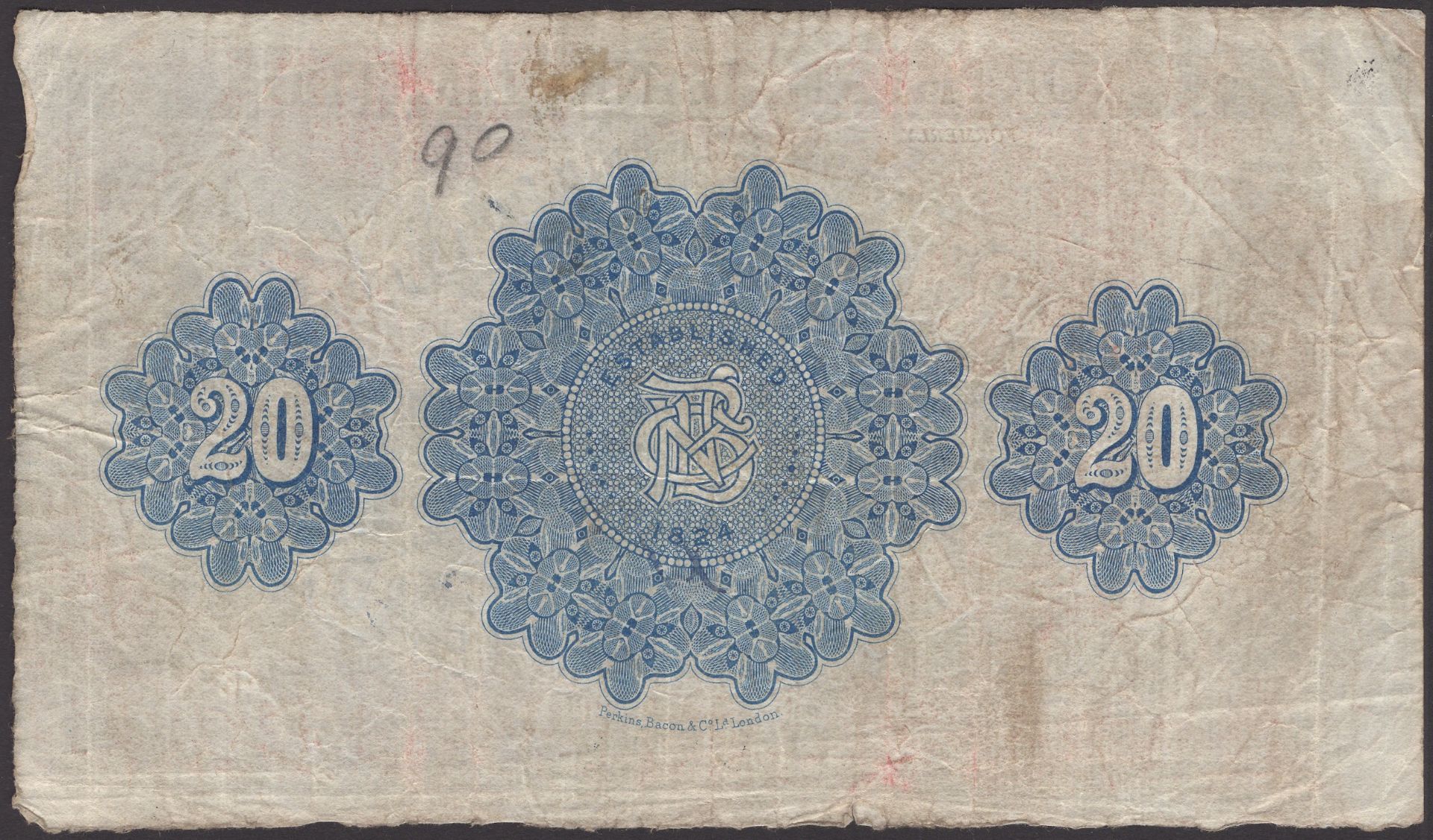 Northern Bank Limited, Â£20, 20 October 1921 (1929), serial number A2263, Craig signature, la... - Image 2 of 2