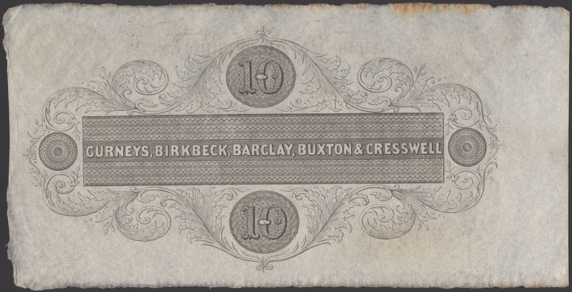 Lynn Regis & Lincolnshire Bank, for Gurneys, Birkbeck, Barclay, Buxton & Creswell, unissued... - Image 2 of 2