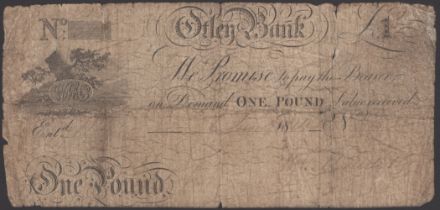 Otley Bank, for Wm Maude & Co, Â£1, 1 June 1814, serial number 1548, very good, scarce Outin...