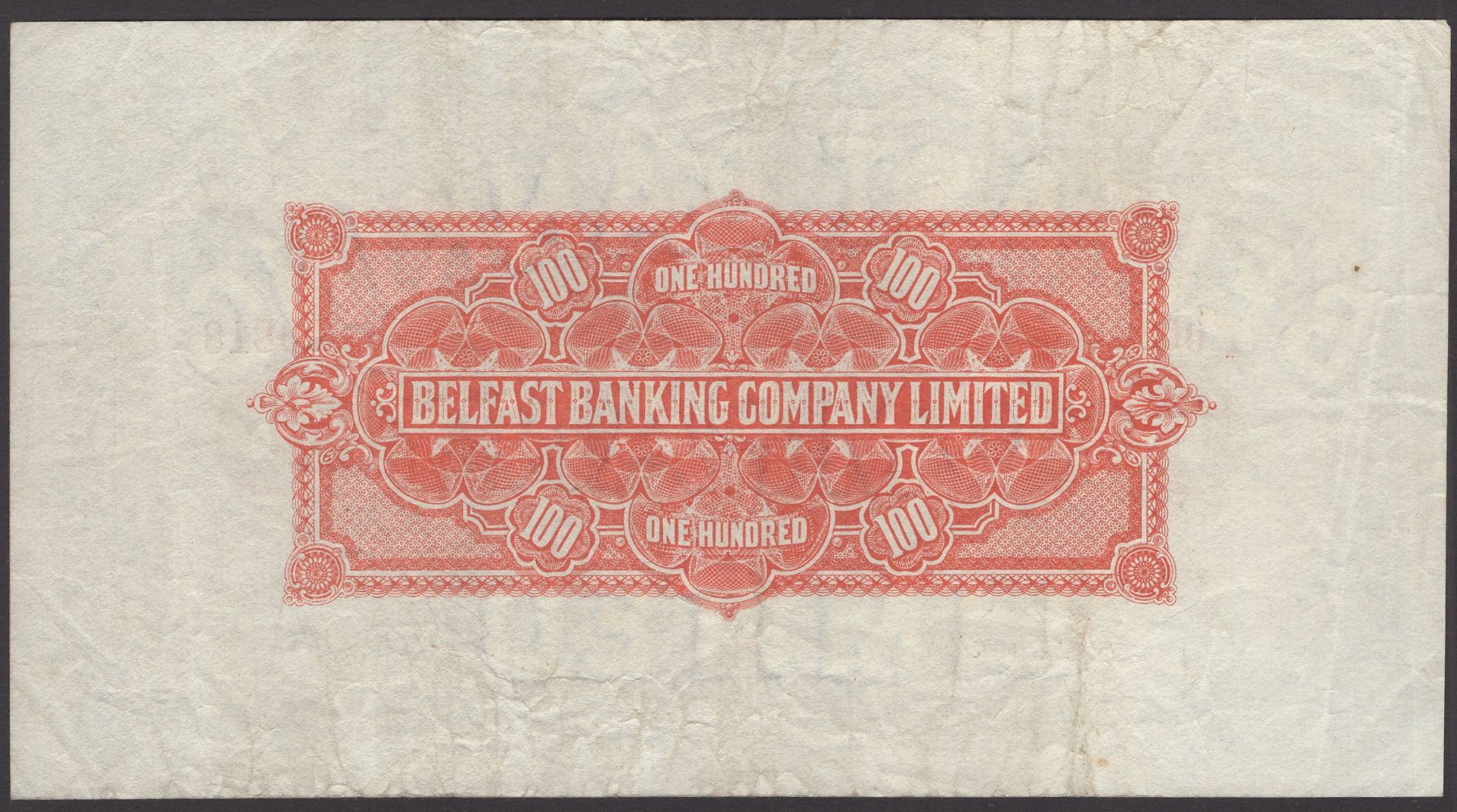 Belfast Banking Company Limited, Â£100, 8 May 1968, serial number B.00818, printed Smyth sign... - Image 2 of 2