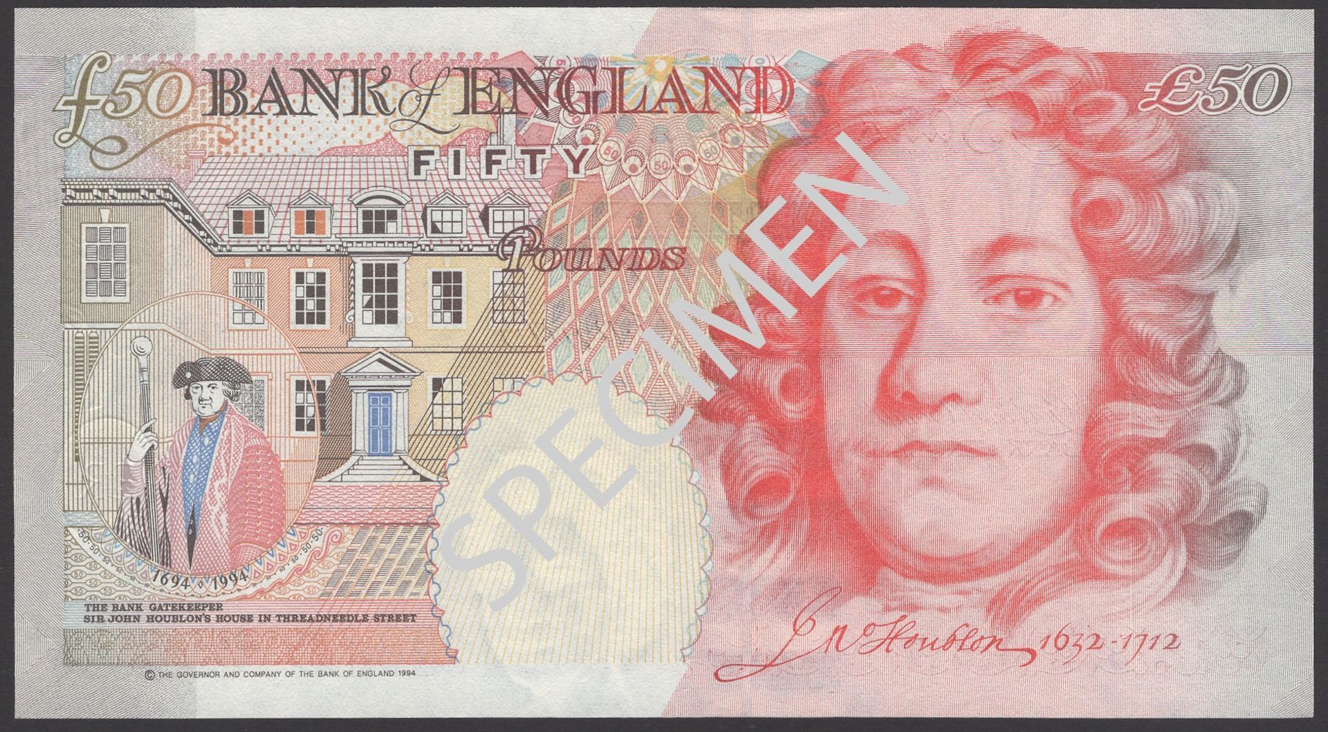 Bank of England, Graham E. A. Kentfield, Prince of Wales 50th birthday commemorative Â£50, 19... - Image 2 of 2