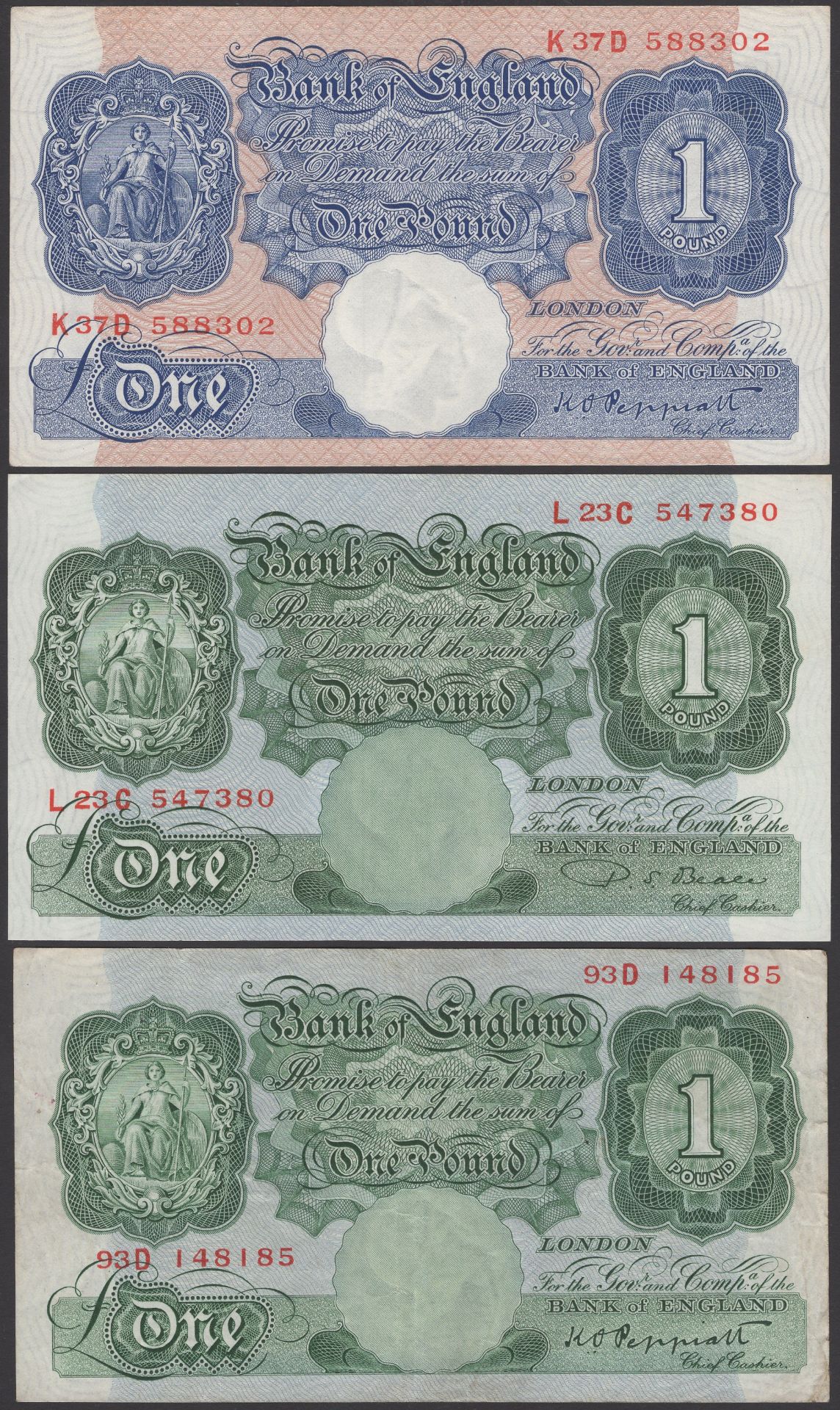 A Miscellaneous group comprising Beale and O'Brien Britannia 10 Shillings, Peppiatt, blue Â£1... - Image 3 of 4