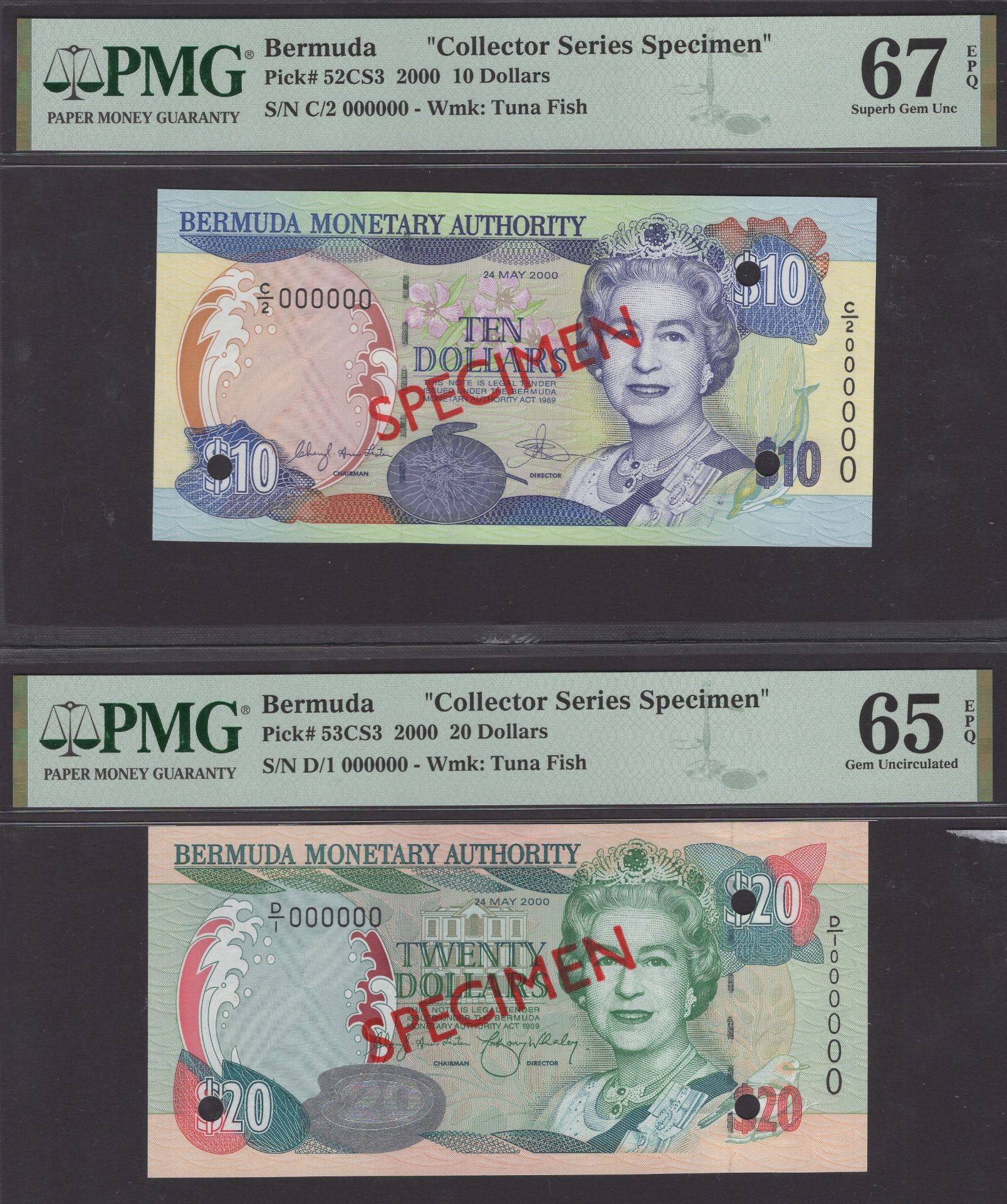 Bermuda Monetary Authority, collectors series specimen set $2, $5, $10, $20, $50, $100, 24 M... - Image 2 of 3