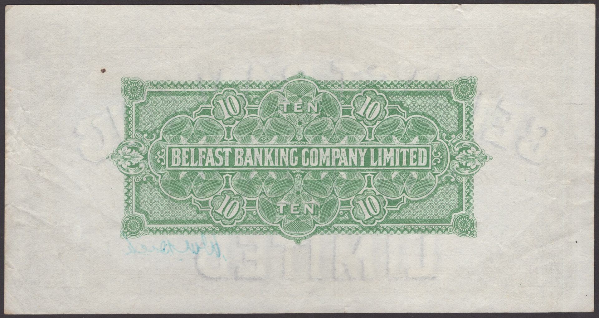 Belfast Banking Company Limited, Â£10, 8 April 1938, serial number A/D 2073, W.M Dick signatu... - Image 2 of 2