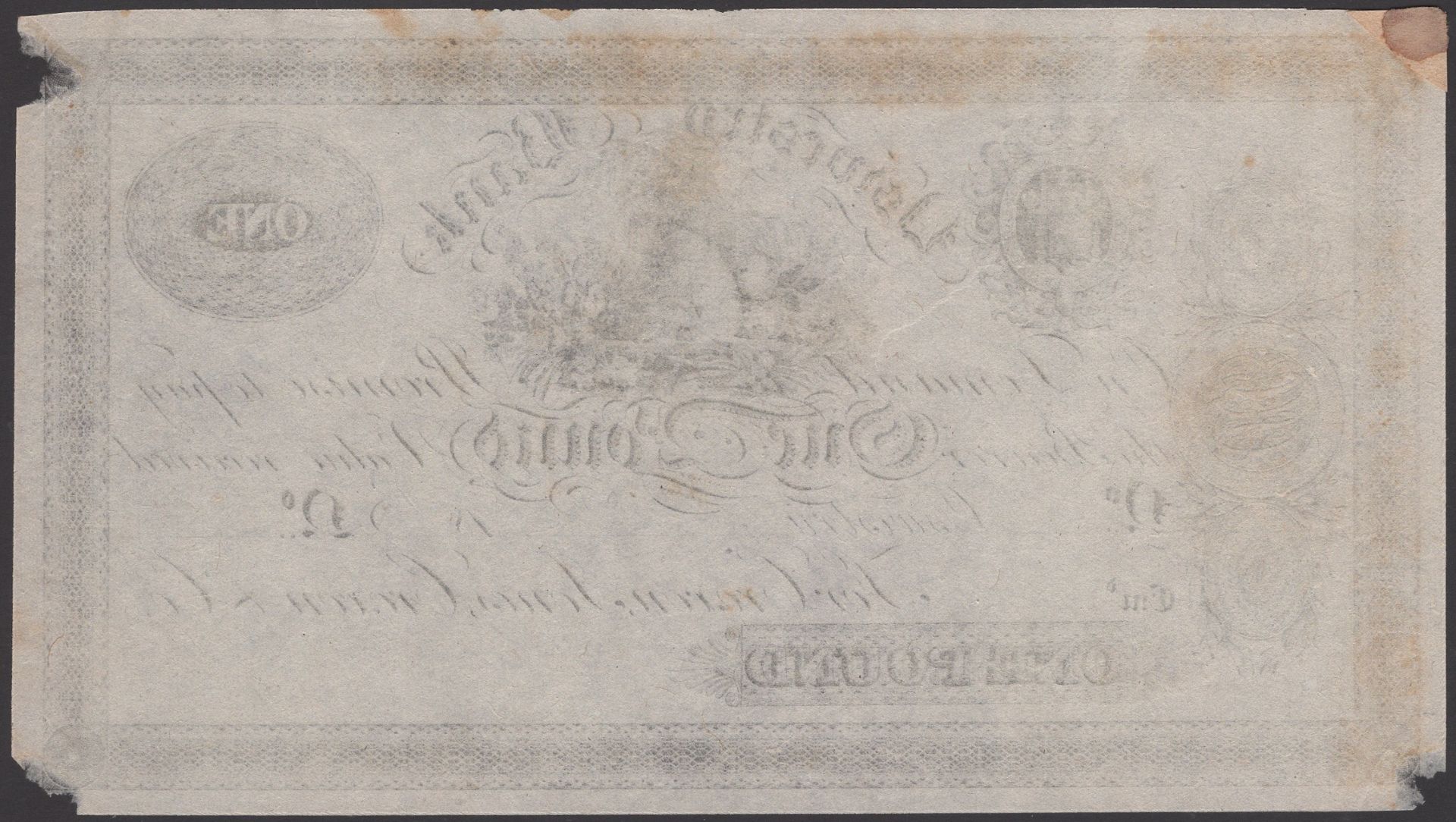 Oswestry Bank, for Croxon, Jone, Croxon & Co., proof Â£1, 18-, no signature or serial number,... - Image 2 of 2