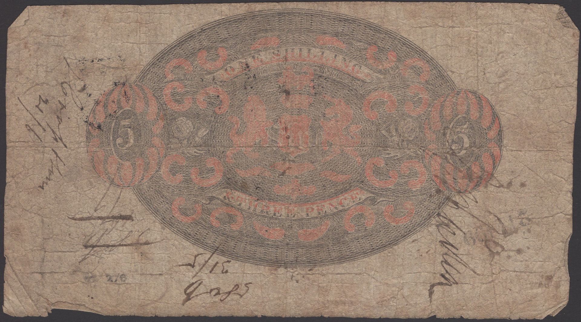 Bath Bank, for Cavenagh, Browne, Bayly and Browne, Â£5, 6 November 1822, serial number B5605,... - Image 2 of 2