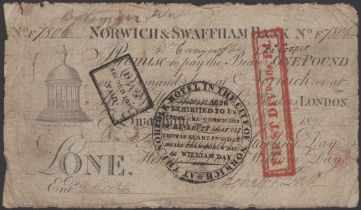Norwich & Swaffham Bank, for Thomas Starling Day, Henry S. Day & William Day, Â£1, 1821, seri...