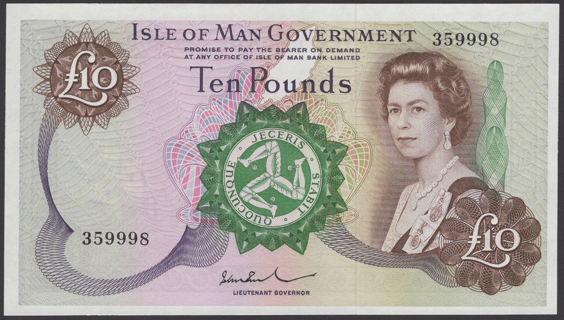 Isle of Man Government, John W. Paul, Â£10, ND (1975), serial number 359998, a superb uncircu...