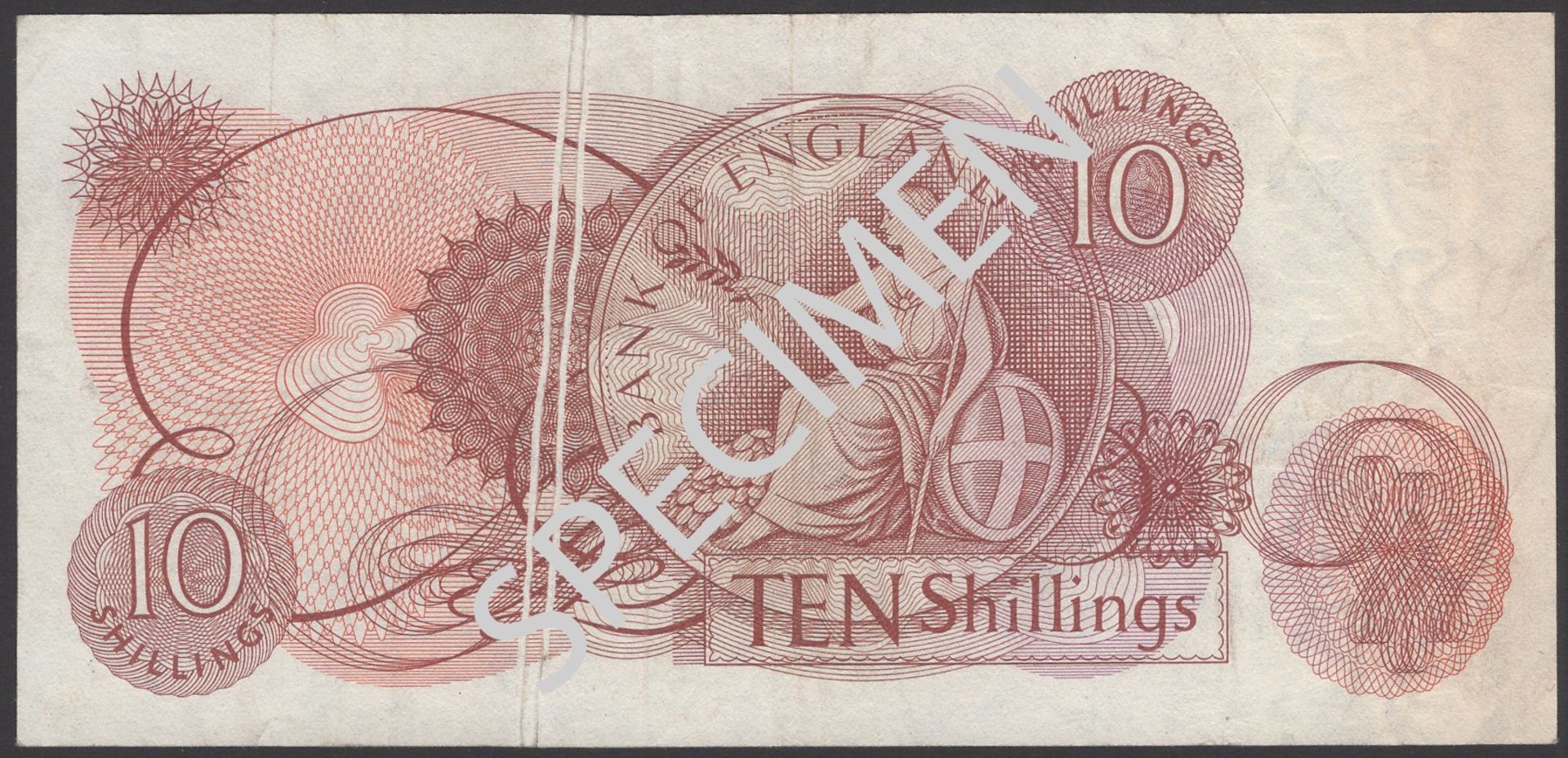 ERROR: Bank of England, Jasper Q. Hollom, 10 Shillings, 4 April 1963, serial number 85H 1863... - Image 2 of 2