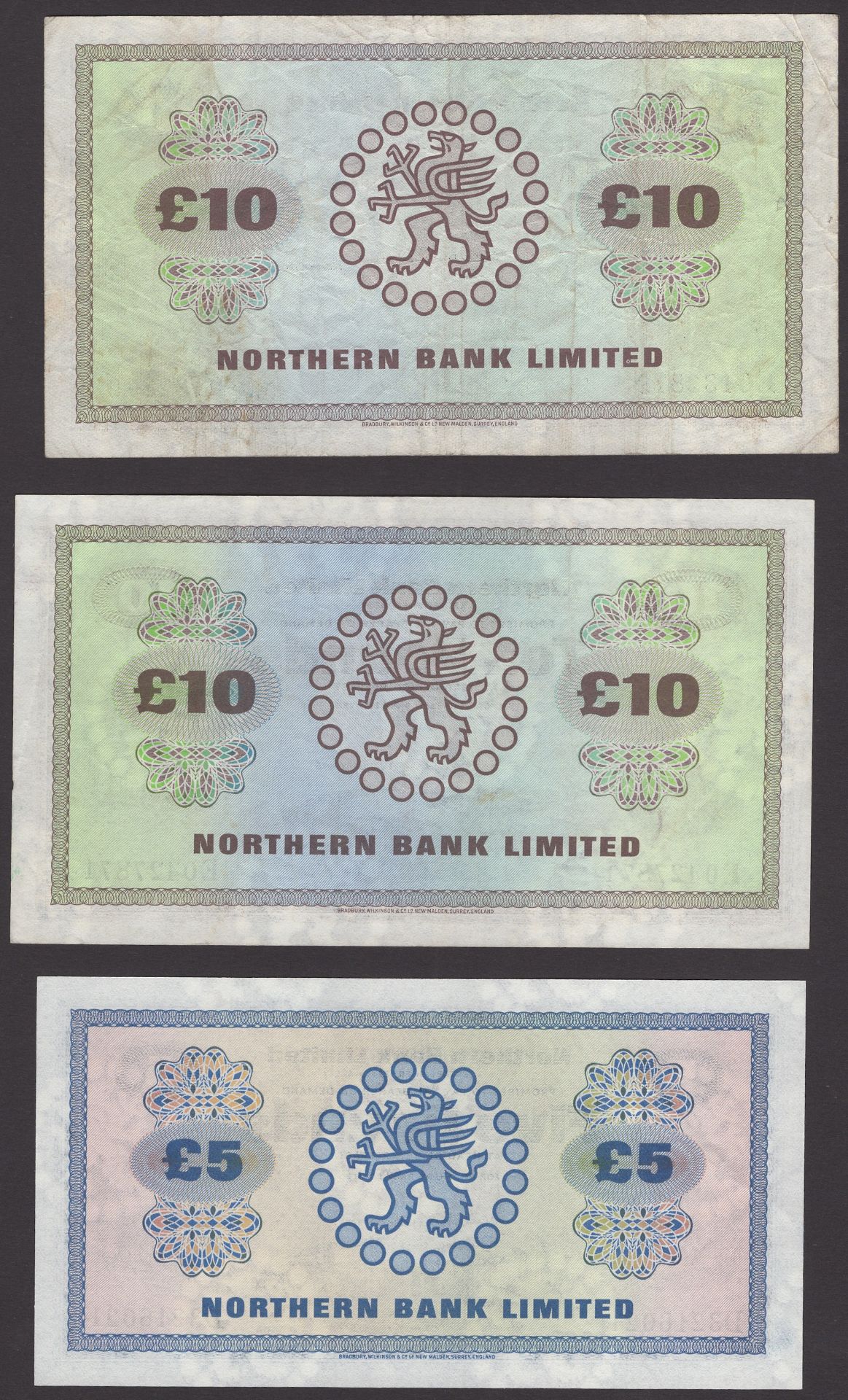 Northern Bank Limited, Â£10, 1 July 1970, serial number E0132879, Wilson signature, Â£5, 1976,... - Bild 4 aus 4