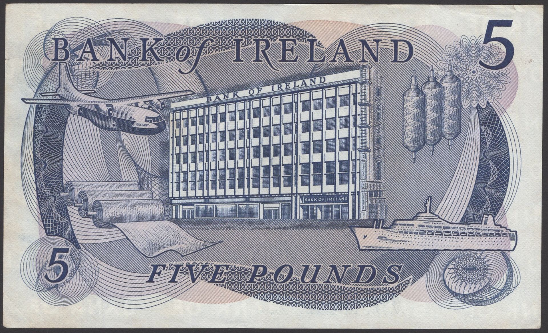 Bank of Ireland, Â£5, 1968, serial number M860401, Chestnutt signature, two tiny edge nicks,... - Image 2 of 2