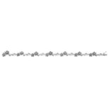 An 18ct white gold and diamond flowerhead bracelet, the diamond-set flowerhead duos spaced b...