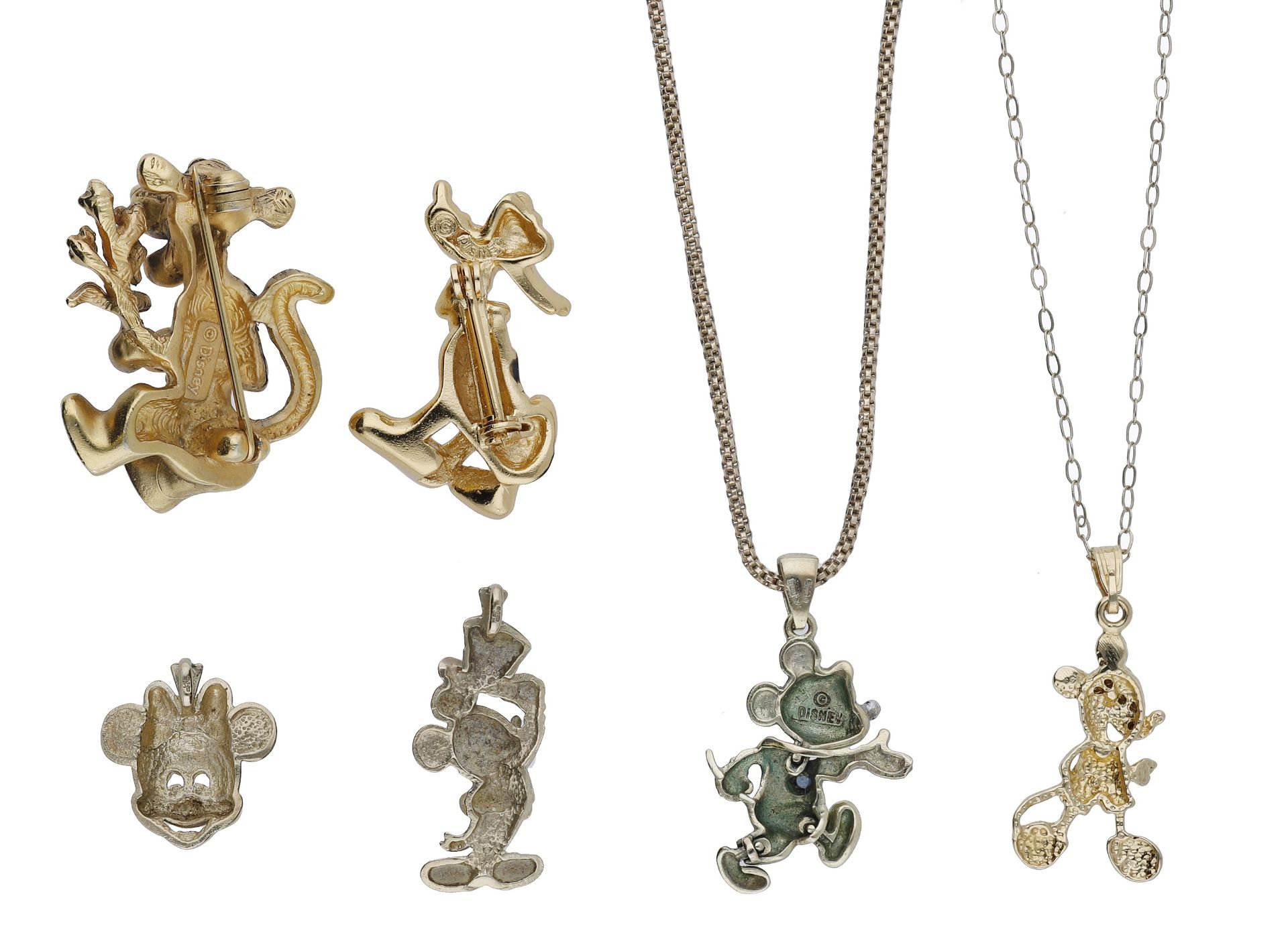 A small collection of Disney charms and pendants, including a bicolour 9ct gold articulated... - Image 2 of 3