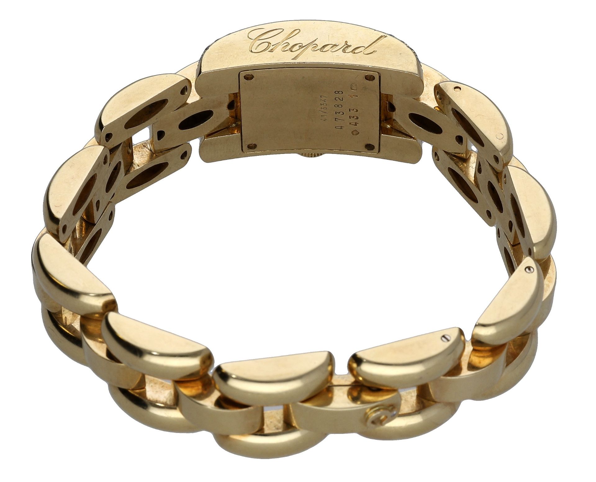 Chopard. A lady's gold and diamond-set rectangular bracelet watch, Ref. 433/1, La Strada, ci... - Image 2 of 3