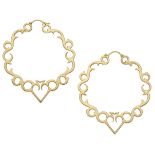 A pair of 18ct gold hoop earrings by Stephen Webster, the hoops formed as a series of interl...