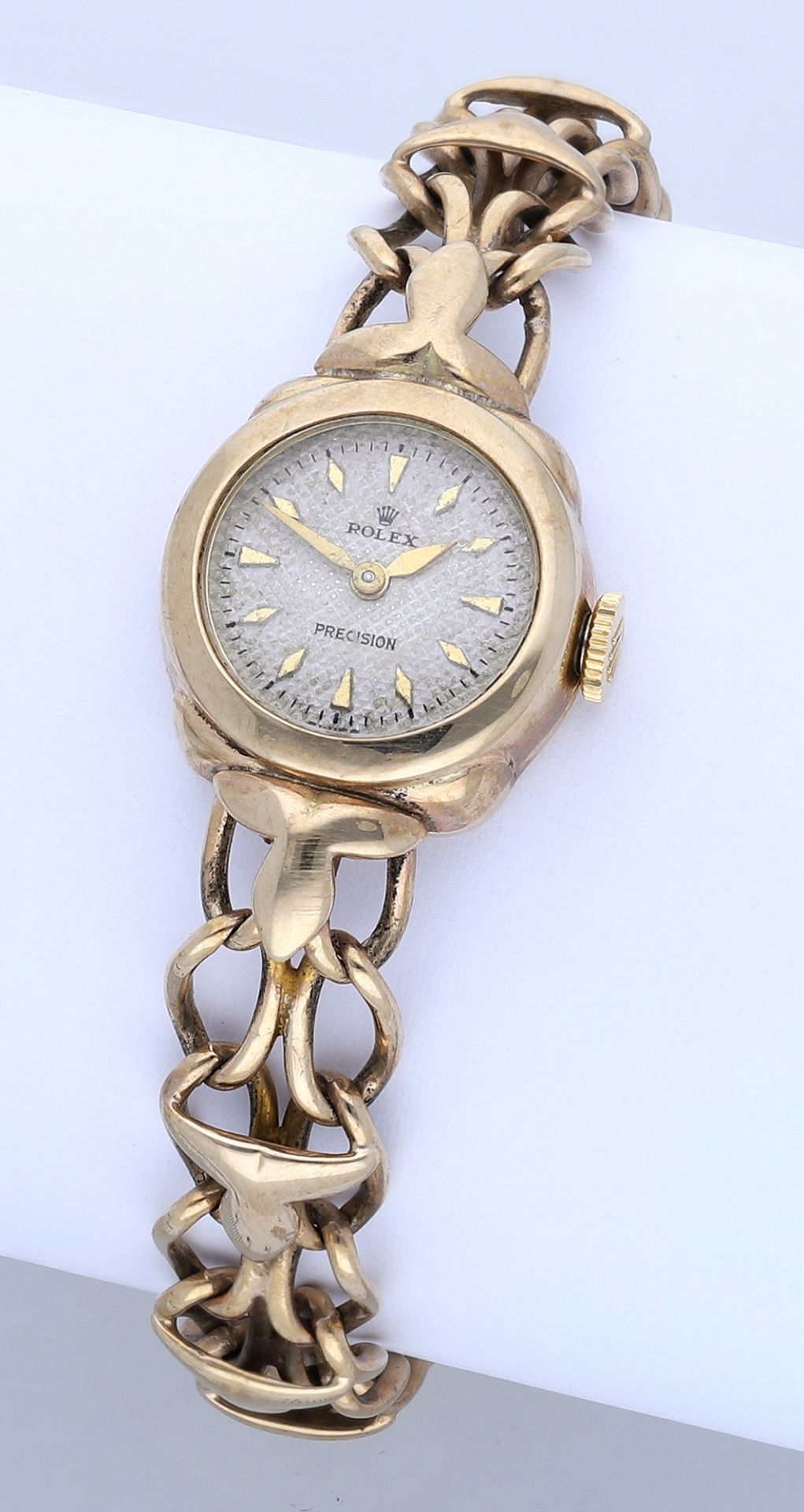 Rolex. A lady's gold bracelet watch, Precision, circa 1955. Movement: manual winding, 17 je...