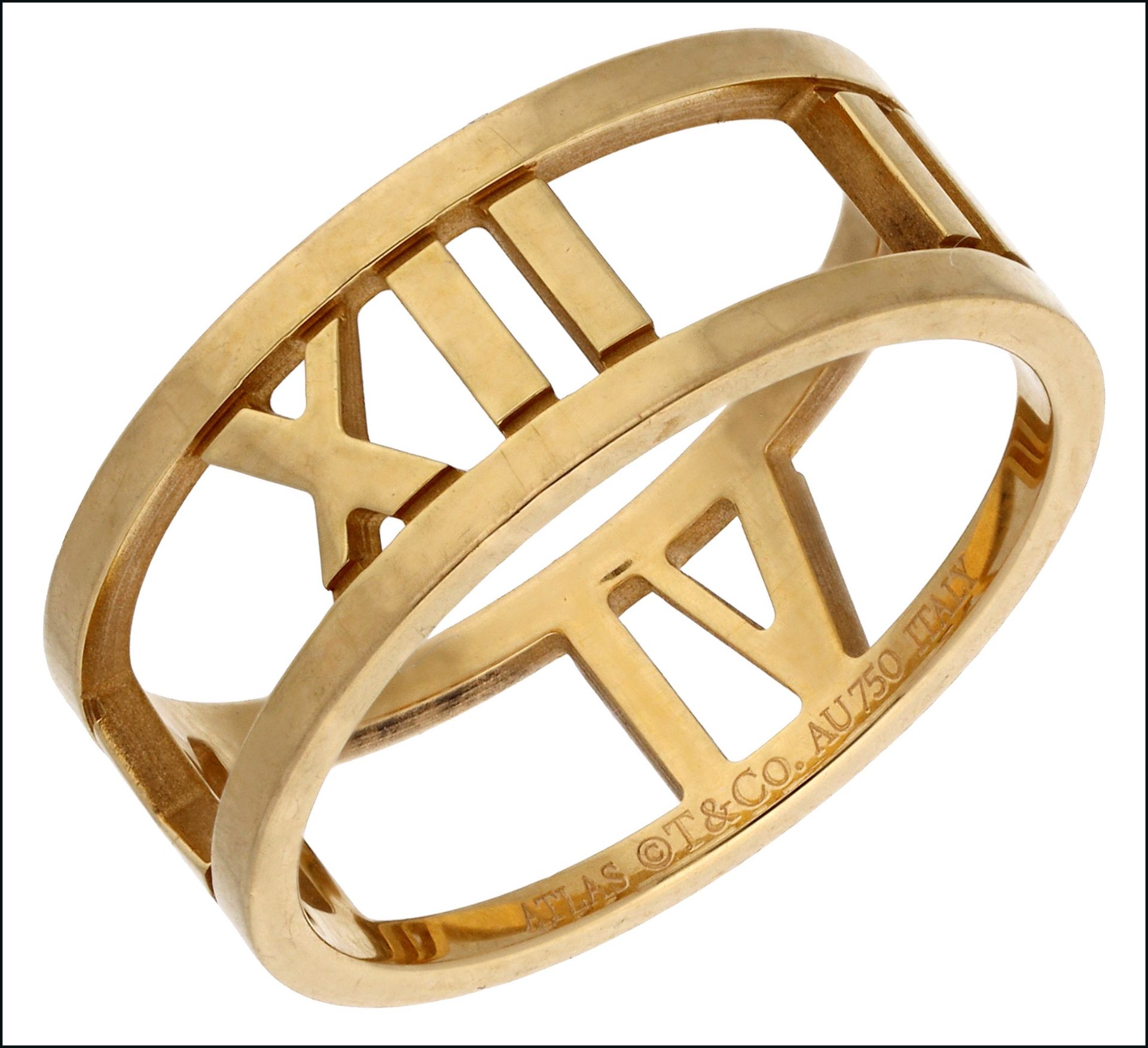 An 'Atlas' ring by Tiffany & Co., the openwork band comprising the Roman numerals 3, 6, 9 an... - Bild 2 aus 3