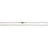 A cultured pearl necklace, the graduated strand of cultured pearls terminating in a transiti...