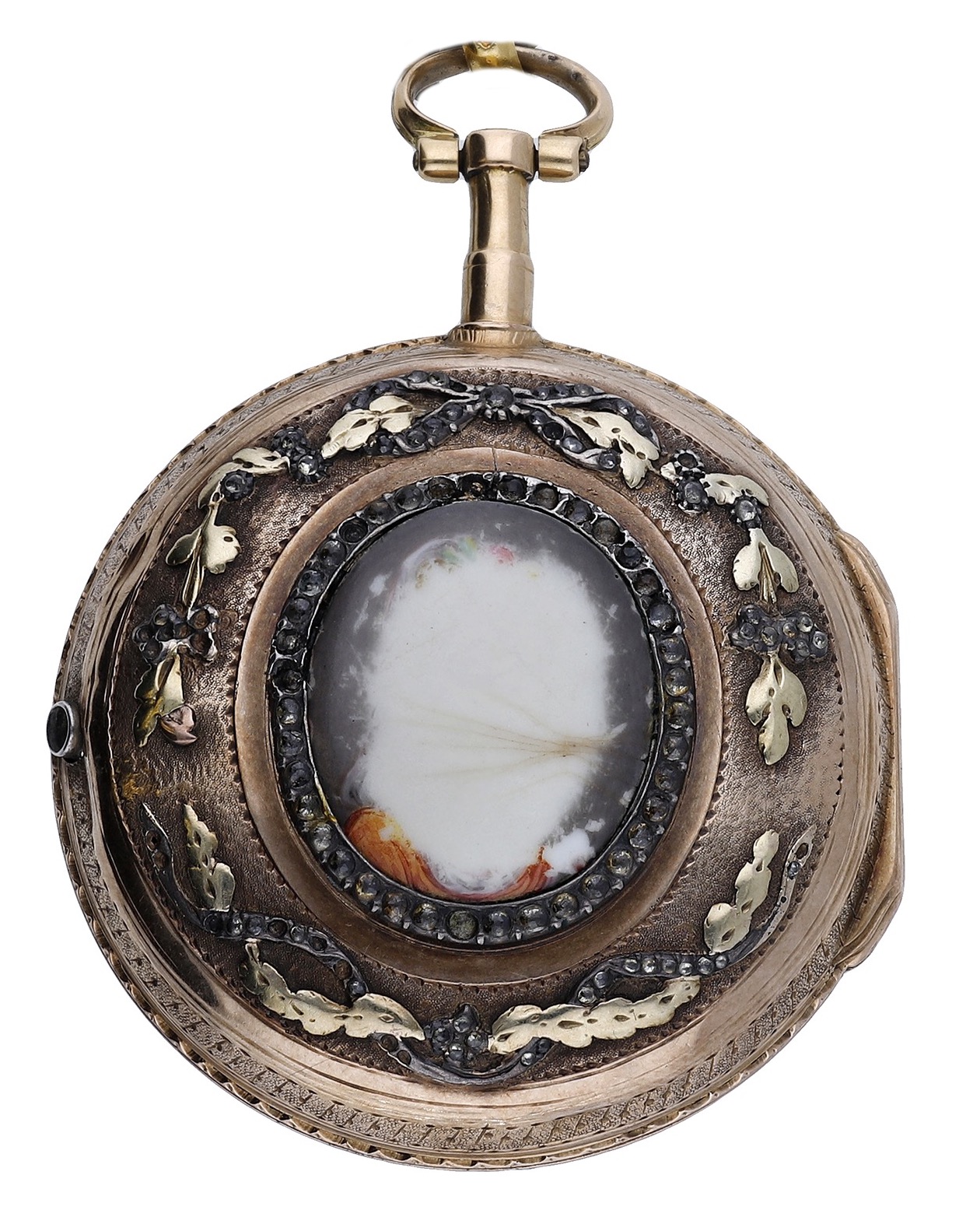 Ageron. A Paris. A gold and enamel pair cased watch, circa 1780. Movement: gilt full plate,... - Image 4 of 5