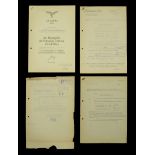 German Second World War Luftwaffe Honour Goblet Citations. A highly interesting group of 4...