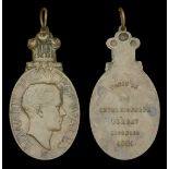 Edward Prince of Wales Visit to Bombay 1921, oval bronze medal, obverse, bust of Edward Prin...