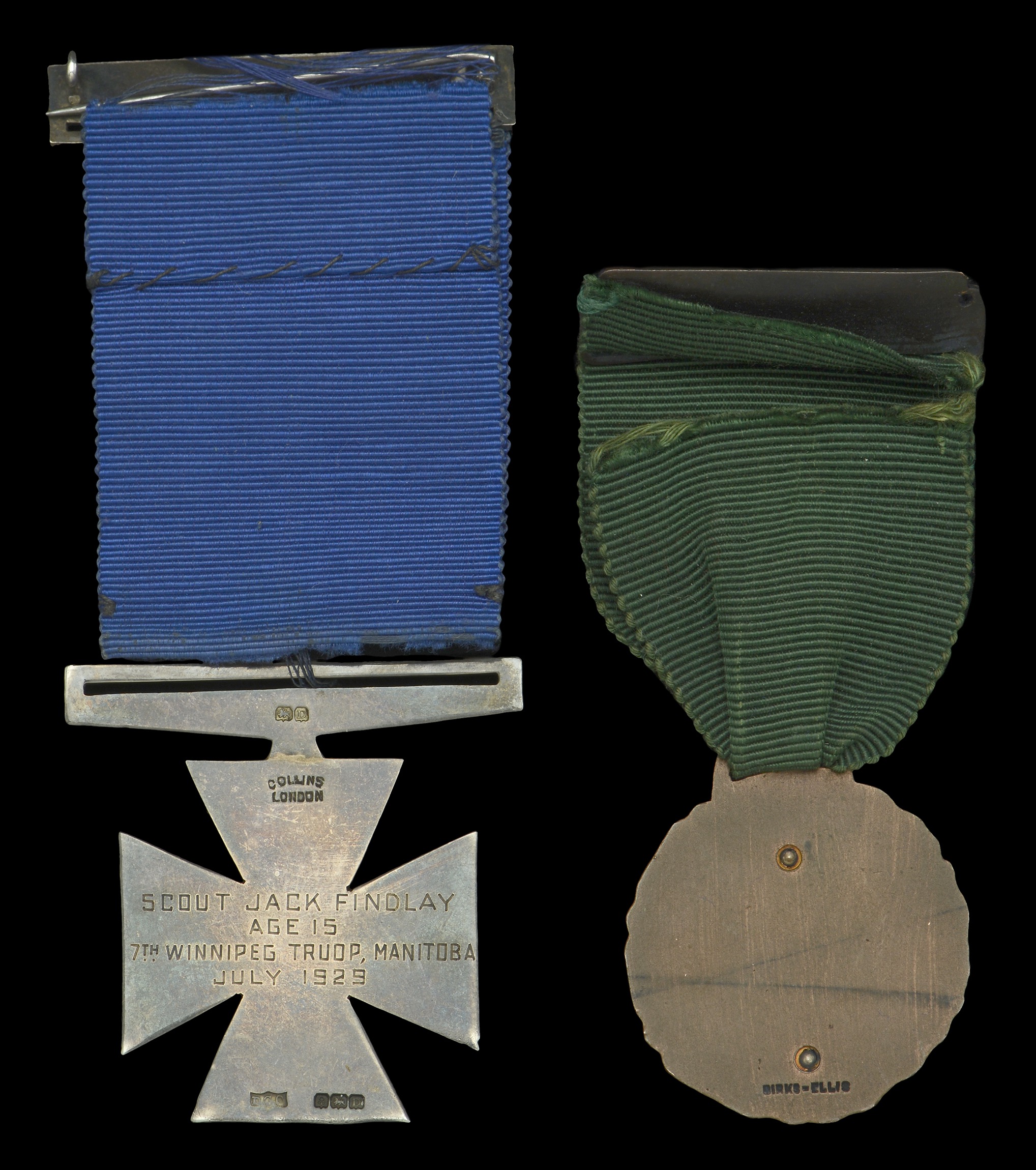 A Boy Scouts Association Gallantry Cross Second Class pair awarded to Patrol Leader J. Findl... - Image 2 of 2