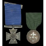 A Boy Scouts Association Gallantry Cross Second Class pair awarded to Patrol Leader J. Findl...